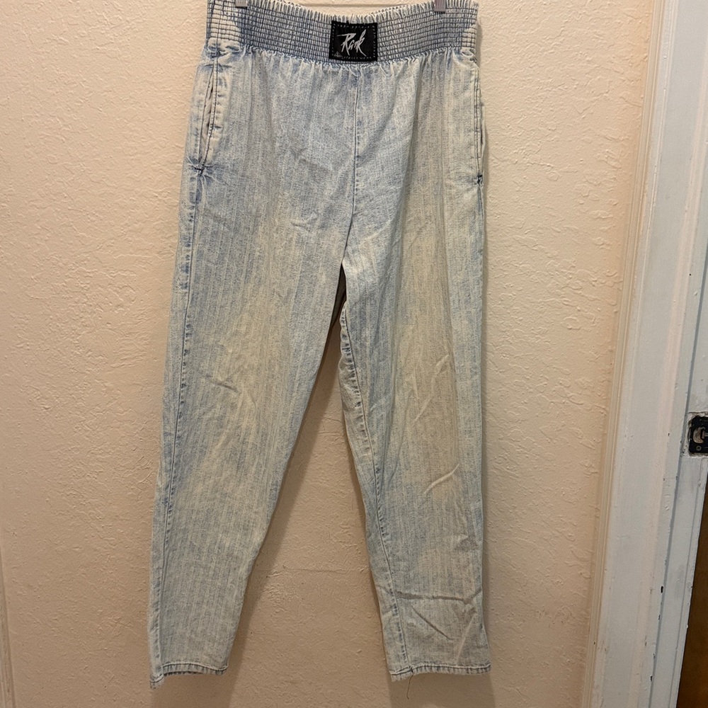 Vintage Acid Washed Jeans Rank Streetwear Denim Jeans unisex jeans - Picture 4 of 10